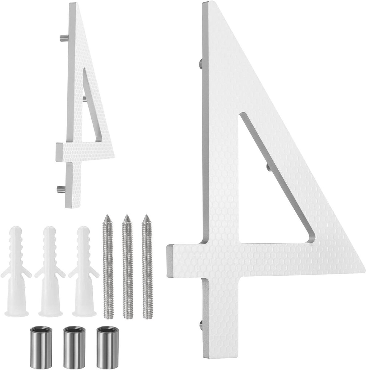 Huisnummer - Adrescijfer - Huis Identificatie - Drijvend Ontwerp - 20 cm Hoog - Reflecterend Zilver