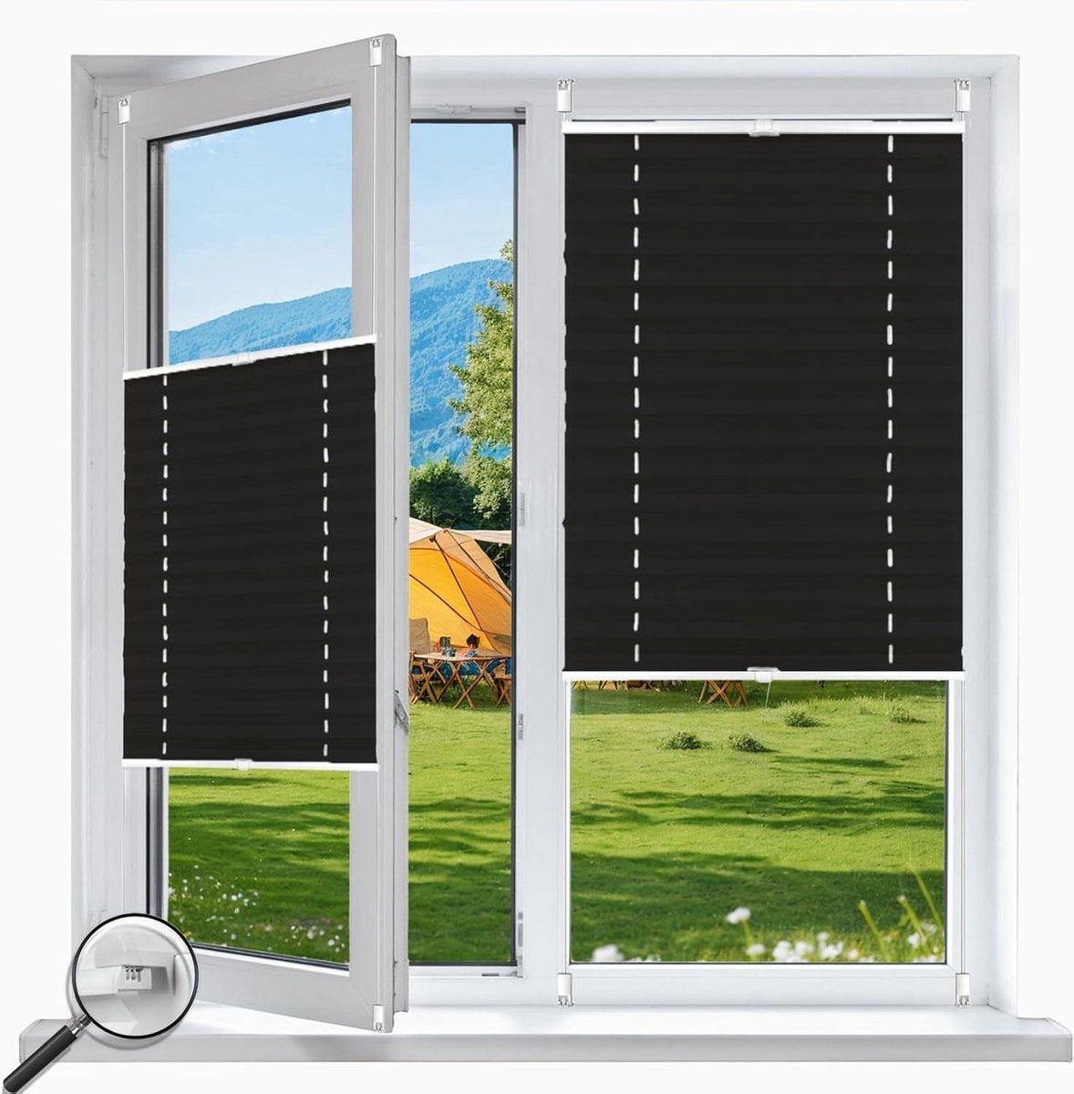 Plisségordijn - Rolgordijn - Privacy Bescherming - Top Down Bottom Up - 50 x 130 cm - Zwar