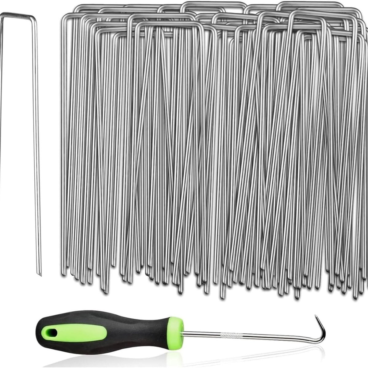 Set van 50 Zware U-vormige Tuinveiligheidspinnen van 15 cm - Gegalvaniseerde Haringen voor Tuinbedekking en Landschapsfabricage