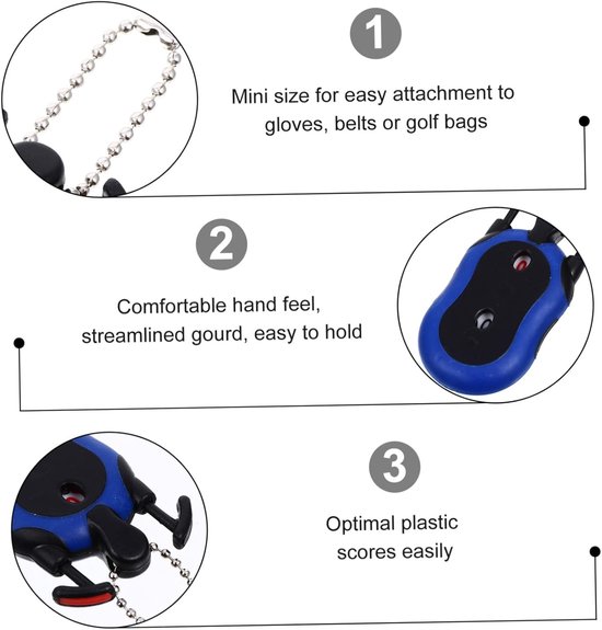 Score Clicker - Slag Tellers - Golf Score Bijhouden - Voor Twee Spelers - 3 Stuks - Blauw — afbeelding 5