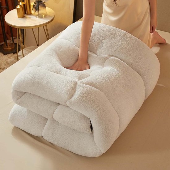 Opvouwbare Matras - Slaapmat Vloermatras - Comfortabel Slapen - Verdikte Lamsfleece - 1.8m x 2m - Grijs — afbeelding 2