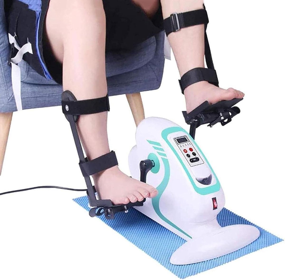 Mini Hometrainer - Pedaal Trainer - Revalidatie Oefeningen - Antispasmodisch Ontwerp - 49x30x28.5CM - Wit