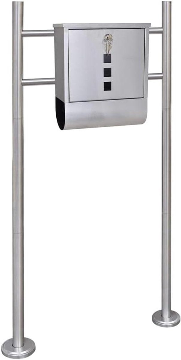 Brievenbus op Standaard - Postbus Roestvrij Staal - Post Ontvangen - Met Krantenhouder - 31 x 10.5 x 33.5 cm