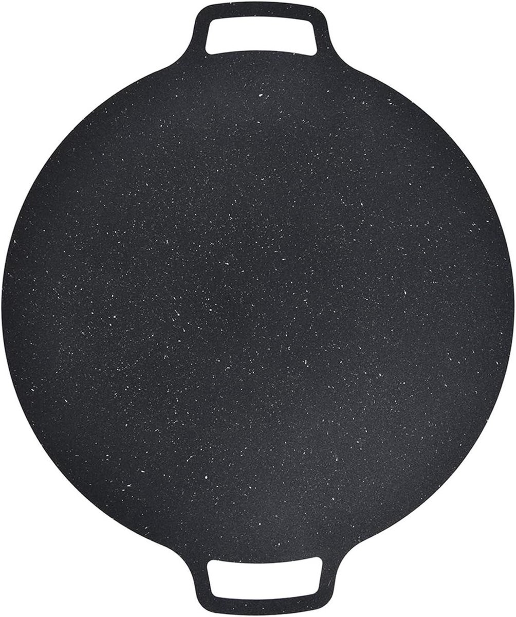 Koreaanse BBQ Grillpan Ronde Grillplaat Buiten Koken Hittebestendig IJzer 36CM Zwart