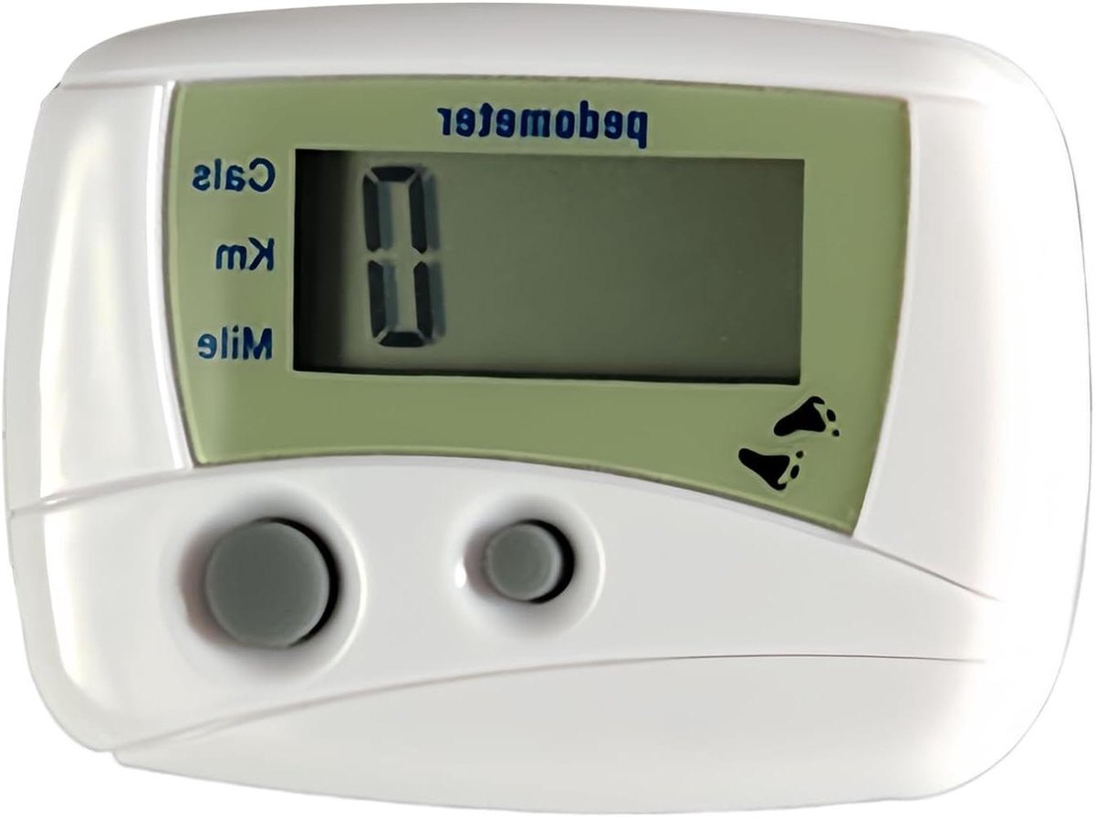 Stappenteller Wandelen - Activiteitenmonitor Loopmeter - Gezondheid Bijhouden - Mini Digitaal LCD - 5 x 4 cm - Wit