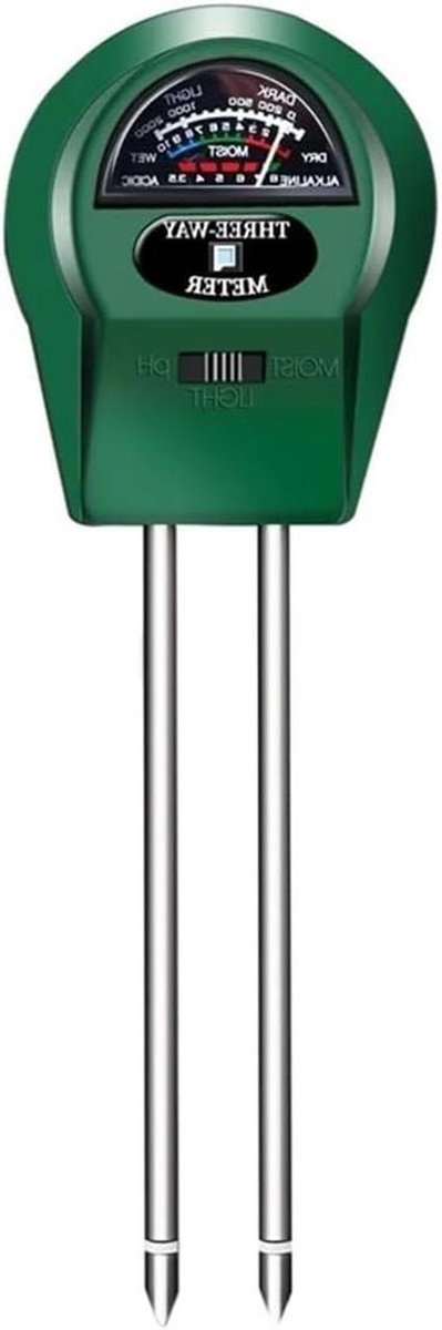 Bodemtester 3-in-1 - Vochtmeter pH meter - Plantenverzorging - Meet Vocht Licht pH - 1 x 1 x 1 cm