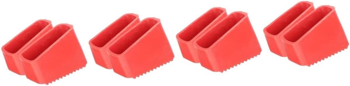 Ladderbeschermers - Laddervoetjes Rubber - Vloer Beschermen - Antislip Stabiliteit - 5.5x3.8x2.5cm - Rood