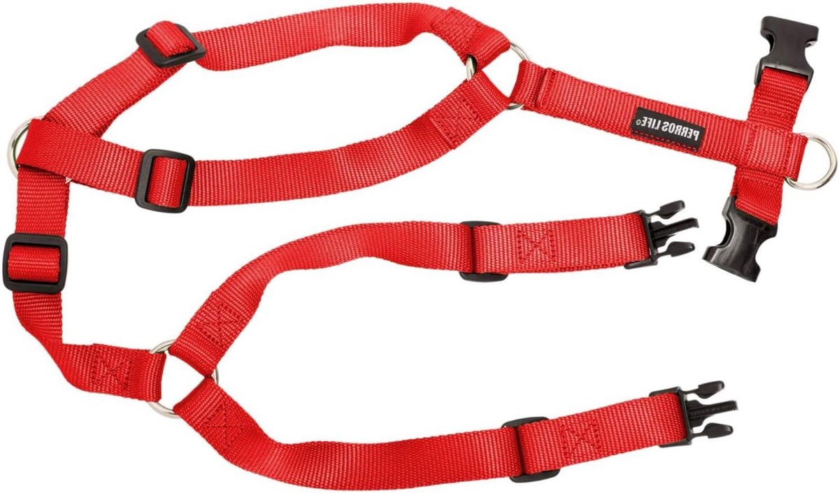 Borstharnas Hond - Harnas Hond Hondentuig - Veilig Uitlaten - Teruggelegde Ring - 31-45 cm borstomvang - Rood