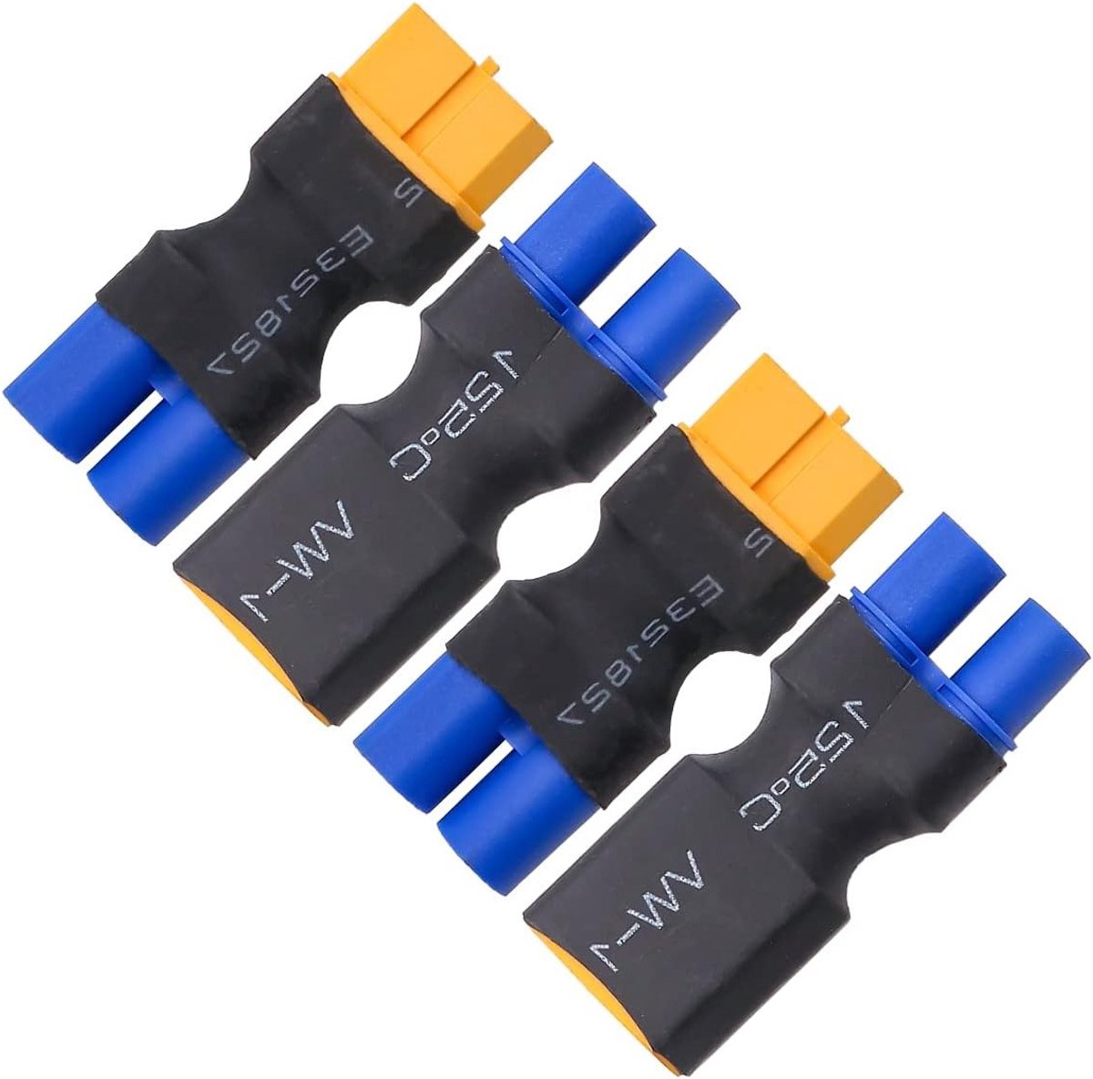 2 Paar EC3 Connectoren voor RC FPV Drones en Auto's - Geschikt voor LiPo en NiMH Acculaders en ESC's