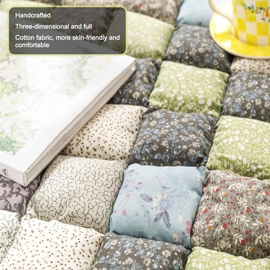 Japanse Vloermatras - Futon Matras Kampeerbed - Comfortabel Slapen - Traditioneel Quiltpatroon - 70 x 150 cm - Groen — afbeelding 2