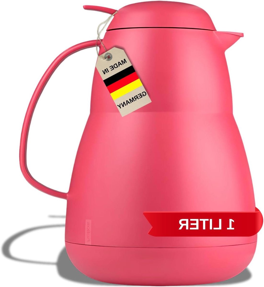 Thermoskan Zeo - Isoleerkan Kunststof - Dranken Warm Houden - Bediening met één hand - 10 liter - magenta