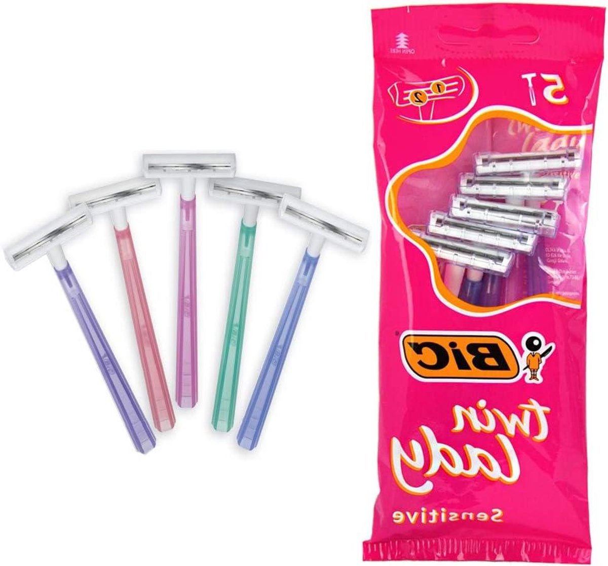 Scheerapparaten - Scheermesjes - Ontharen - Twee snijdende mesjes - 20 stuks - Blauw