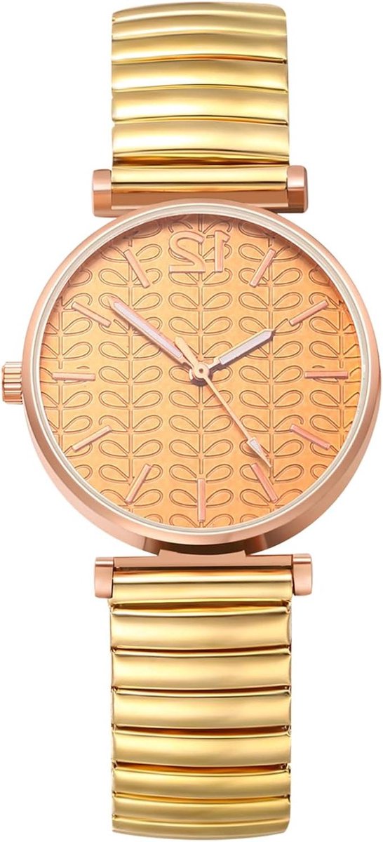 Dameshorloge - Armbandhorloge Analoog - Tijdweergave - Elastische Armband - 20 cm - Goud