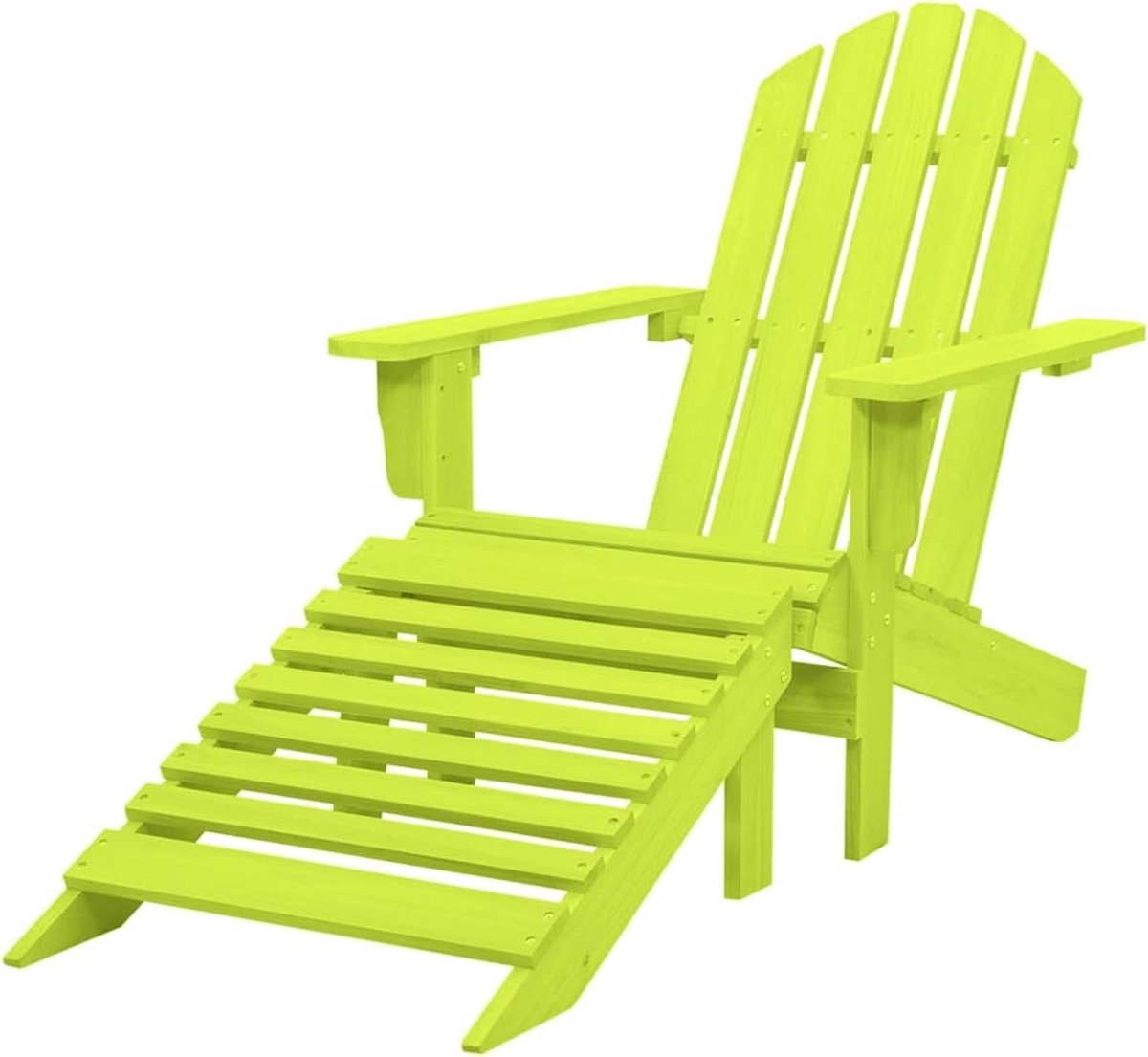 Adirondack Tuinstoel - Relaxstoel Outdoor - Ontspannen Buiten Zitten - Massief Sparrenhout - Zithoogte 49cm - Groen