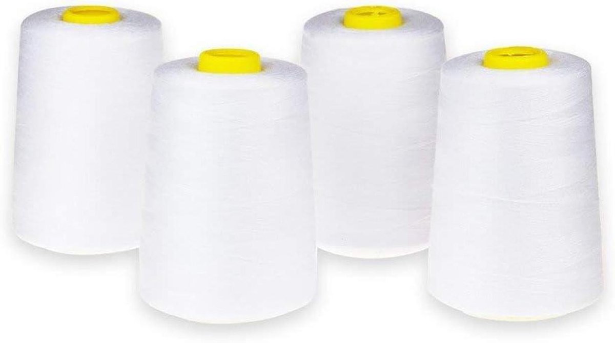 Naaidraad Spoelen - Polyester Garen - Kleding Maken - Hoge Treksterkte - 6000 Yards - Wit