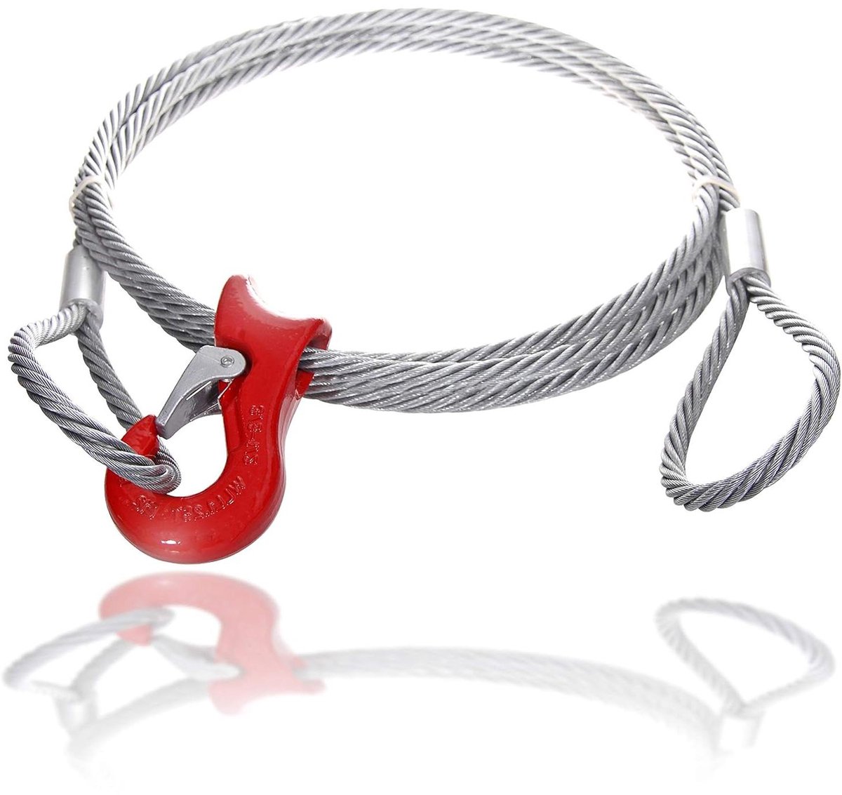 Stalen Kabel - Touw met Lussen - Lasten Verplaatsen - Met Schuifhaak - 10 mm dik - Zilver