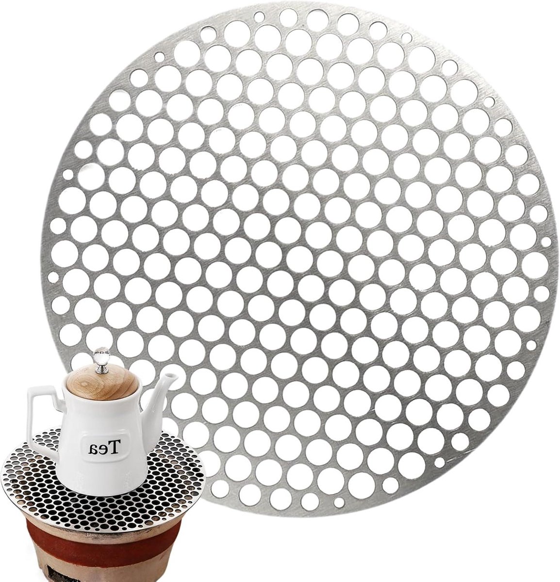 Rond Grillrooster - Barbecue Net - Buiten Koken - Roestvrij Staal - 26 cm - Zilverkleurig