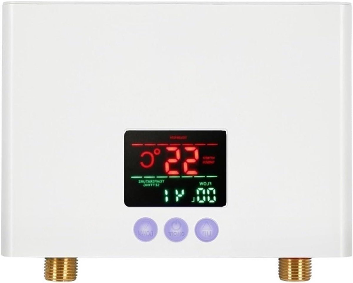 Doorstroomverwarmer - Elektrische boiler - Direct warm water - LCD temperatuurdisplay - 3000W - Wit
