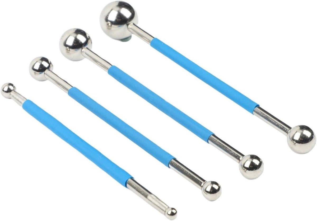 Vloernaad Gereedschap - Voegballen Set - Tegelwerk Afwerken - Dubbele Bal Ontwerp - 4 Stuks - Blauw Zilver