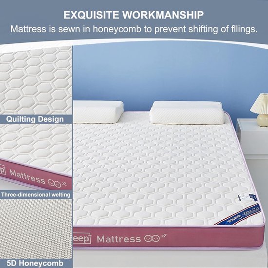 Japanse futonmatras - Vloerbed - Comfortabel slapen - 5-laags kern - 90 x 200 cm - A — afbeelding 2