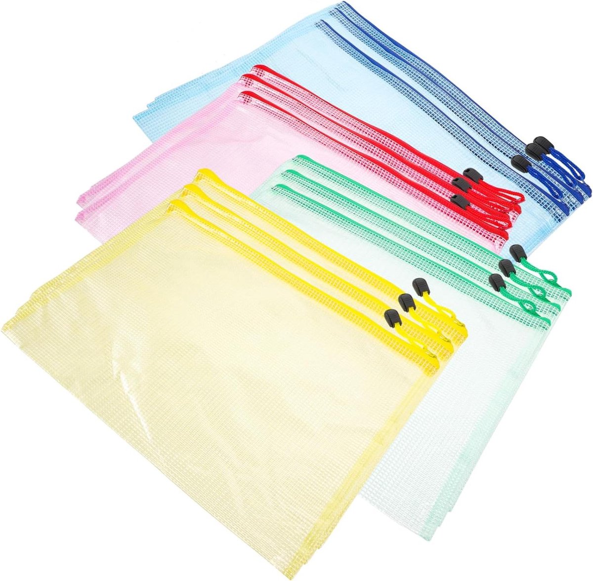 Dossiertassen - Opbergzakken - Documenten Sorteren - Ritssluiting - 33x23CM - Transparant