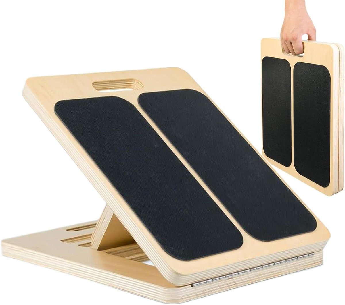 Schuine Plank - Kuit Stretcher - Fitness Training - Antislip Ontwerp - 40 x 32 cm - Houtkleur