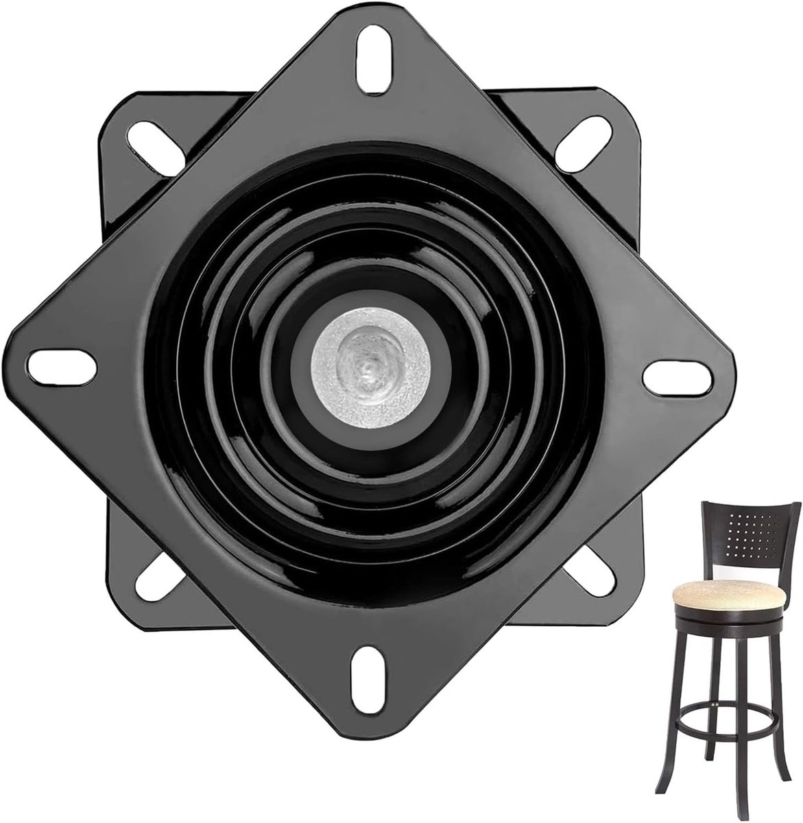 Duurzame 5 Inch Draaiplateau met 360° Rotatie, 127 x 127 x 20 mm, Geschikt voor Zware Lasten tot 150 kg, Ideaal voor Krukken en Meubeltoepassingen