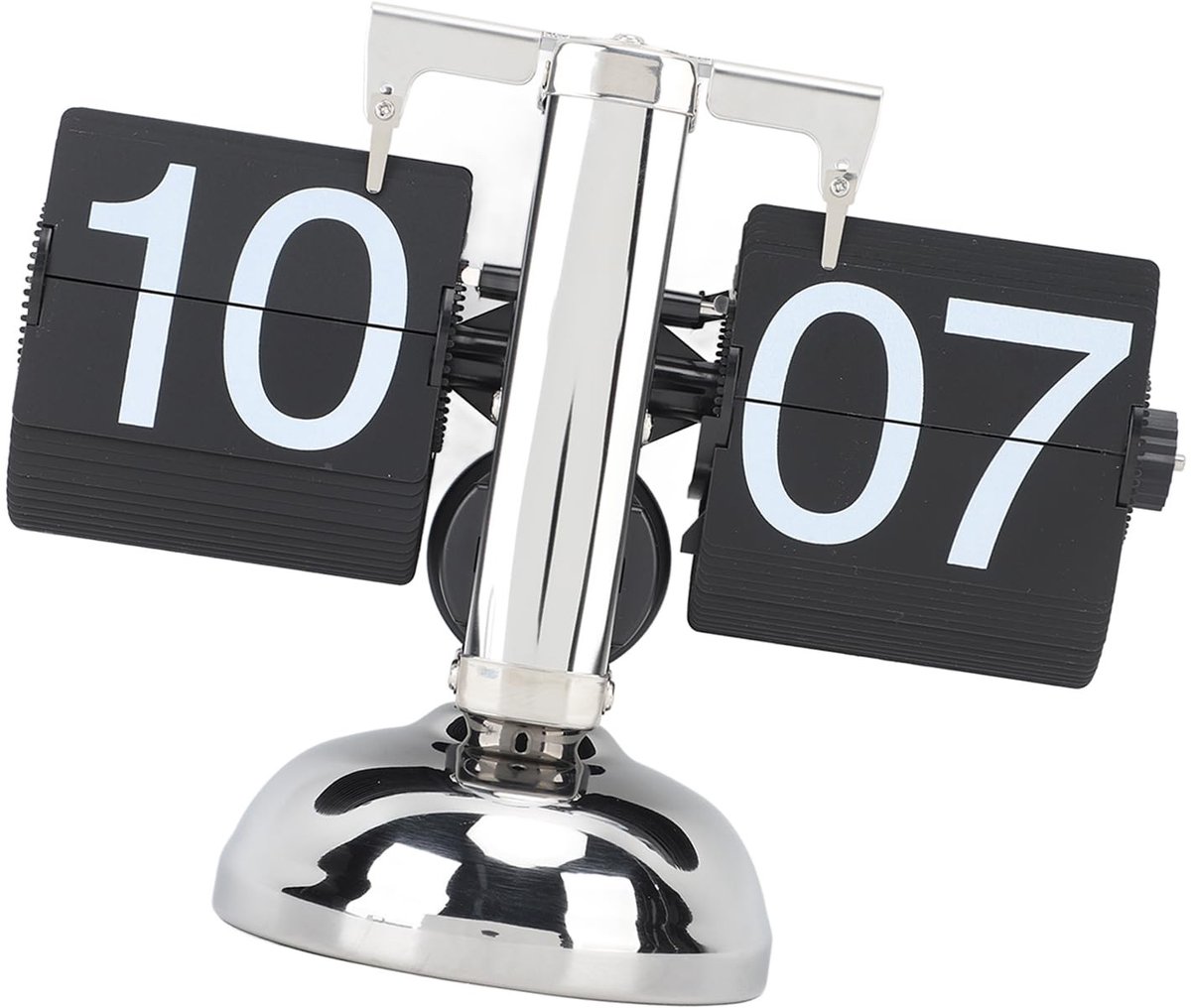Dailygoody - Flip Klok - Retro Tafelklok - Mechanische Flip Down Klok - Zwart - Digitale Bureauklok - Geschikt voor Thuis en Kantoor