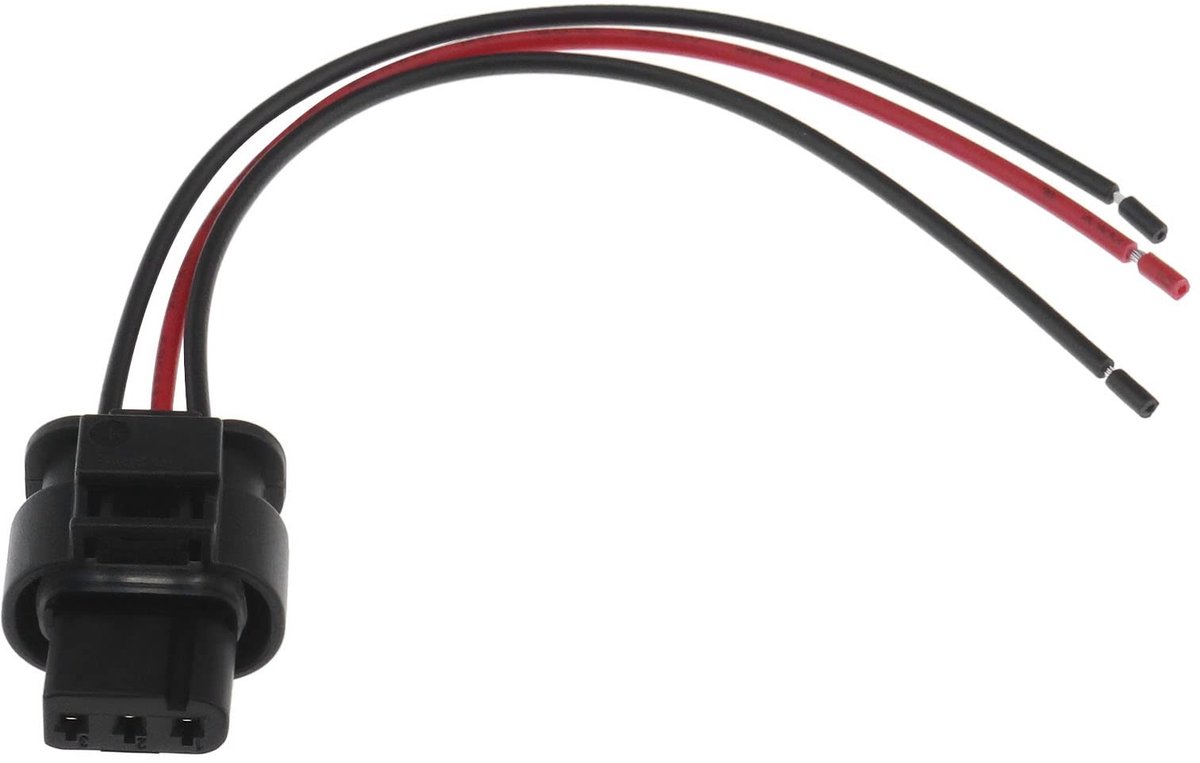 Dailygoody - 3-pins sensorkabel - Vervangingskabel - 15 cm - Zwart en Rood - Parkeersensor kabel - Geschikt voor VW en Audi - OE: 3C0973203, 1452669