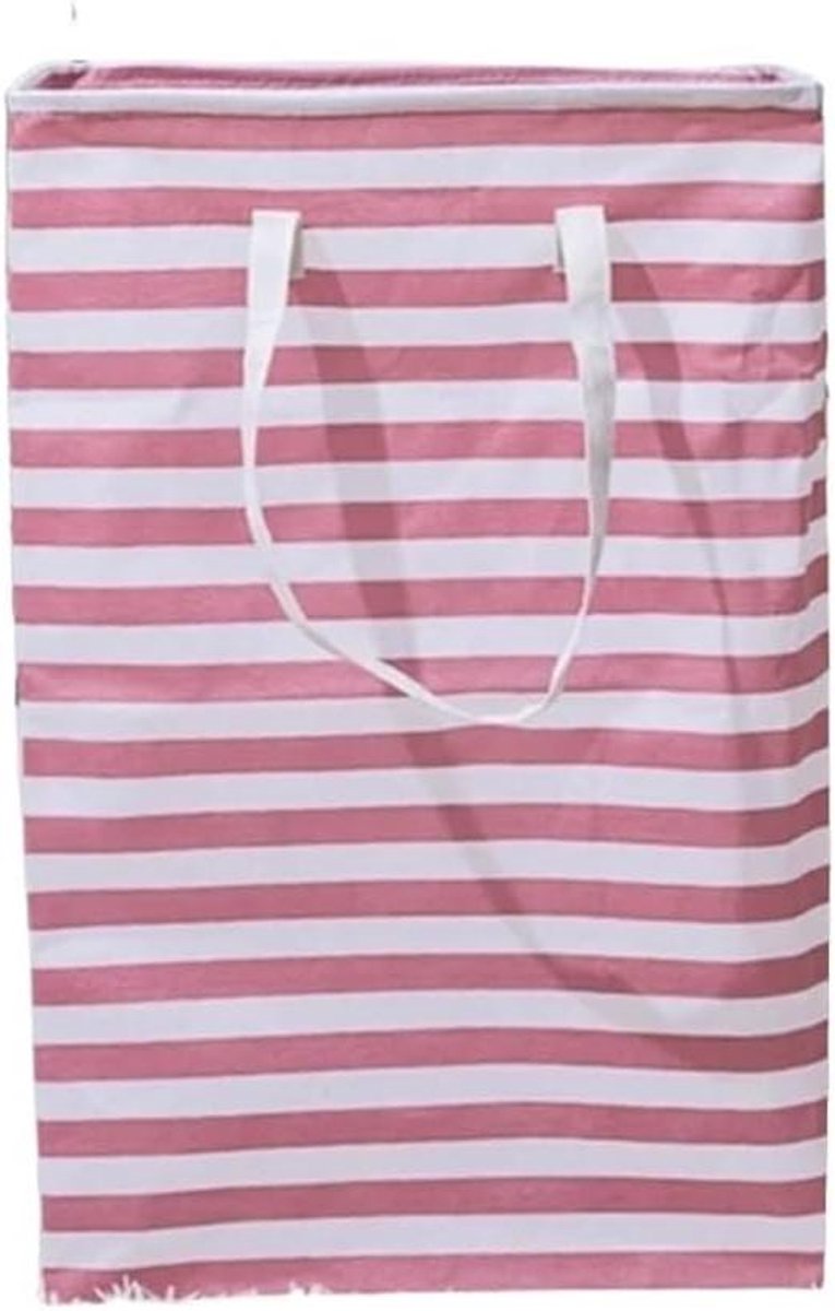 Canvas wasmand - Opbergmand - Kleding sorteren - Vrijstaand ontwerp - 2 stuks 60L - Wit Rood