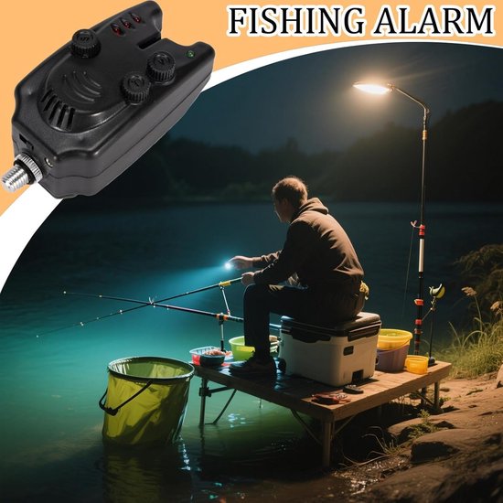 Vis Beetmelder - Alarm Hengel - Vissen 's Nachts - Led Indicator - 10.5 cm - Zwart — afbeelding 4