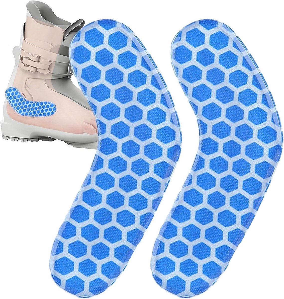 Enkelbeschermers Laarzen - Schaatsbeschermers Enkelpads - Sportondersteuning - Zelfklevend Ademend - 10 x 8 x 1 cm - Blauw