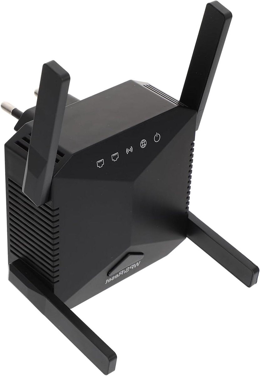 Wifi Versterker - Signaal Booster - Internet Uitbreiden - 4 Antennes - 7.5 cm - Zwart