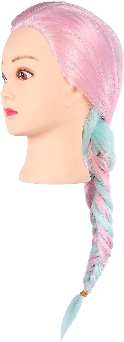 Oefenhoofd Haarstyling - Etalagepop Hoofd - Haar Kapsels Maken - Natuurlijk Haar - 68 cm - Bruin