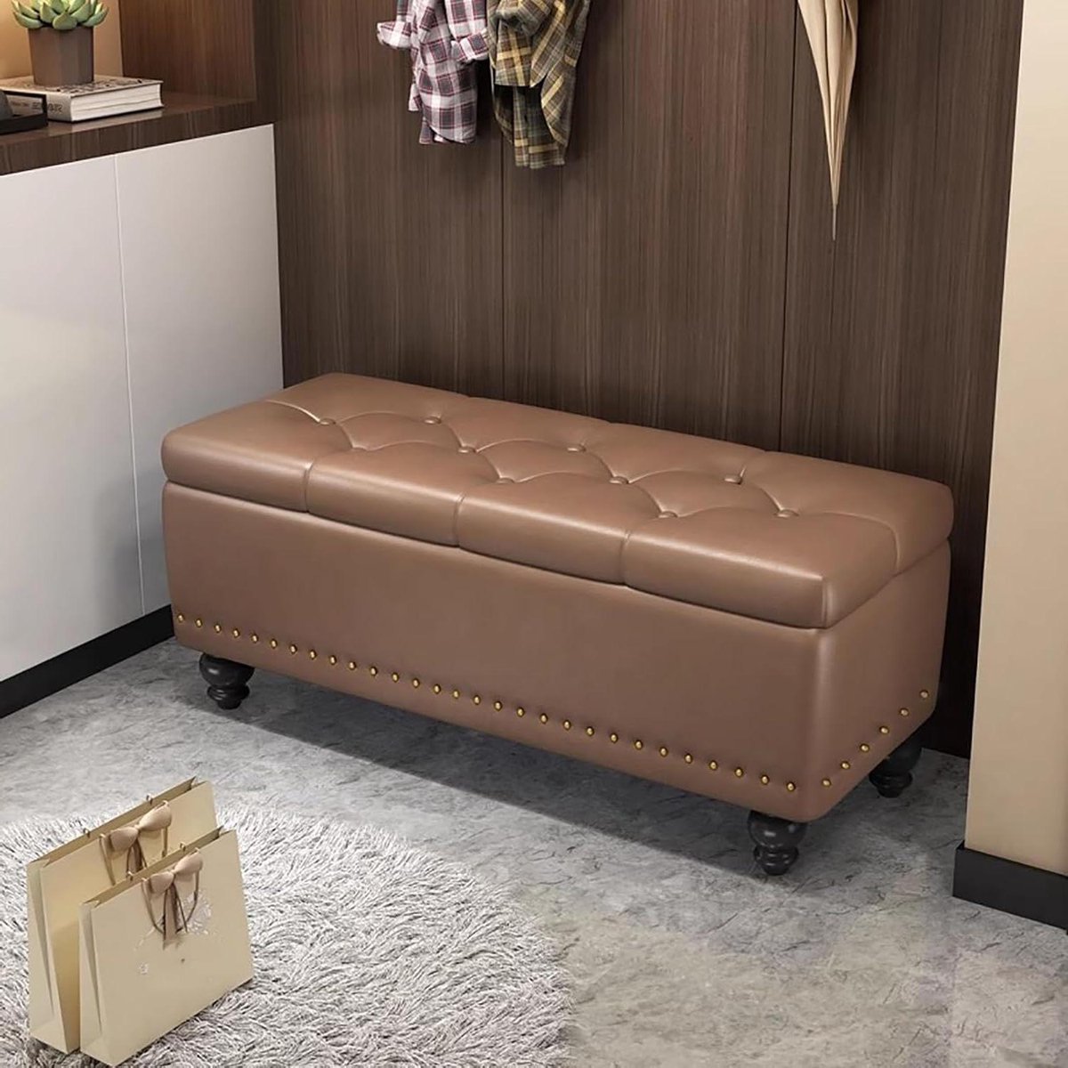 Opvouwbare Voetenbank - Opbergpoef Kruk - Extra Zitplaatsen - Met Deksel - 40 x 40 x 43 cm - Grijs
