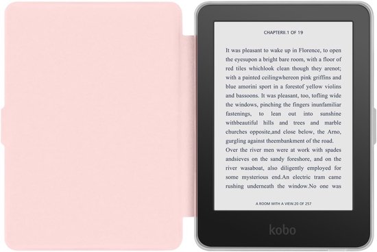Kobo Clara Colour Hoesje - E-reader Cover - Bescherming E-reader - Met Handvat - 6 inch - Roze van Kobo — afbeelding 5