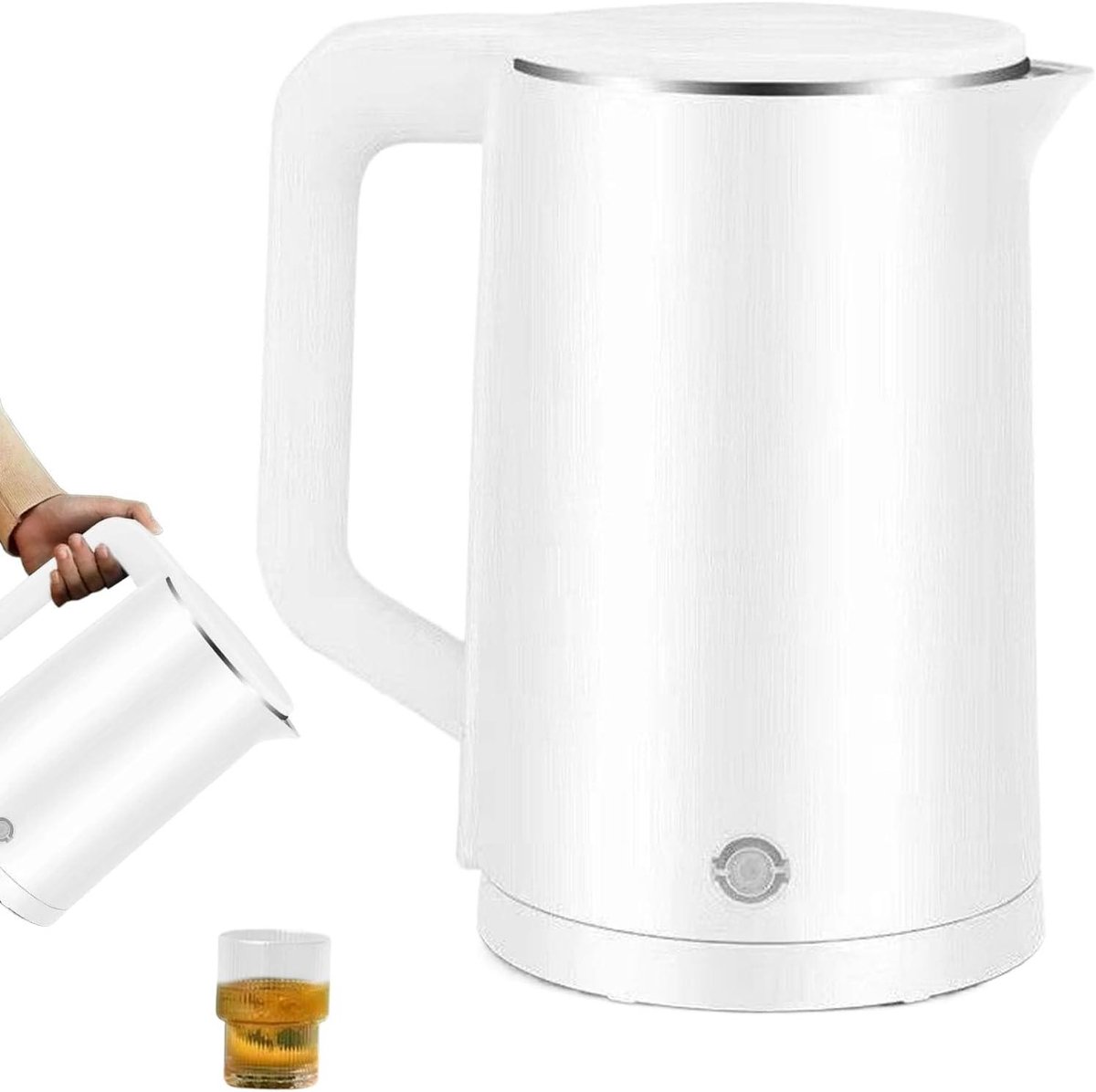 Roestvrijstalen waterketel - Theeketel RVS - Snel water koken - Automatische uitschakeling - 23 liter - Wit