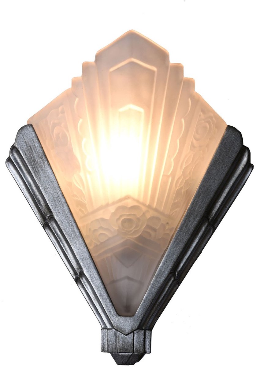 Wandlamp Nouveau Style matnikkel patin - Art Deco Trade