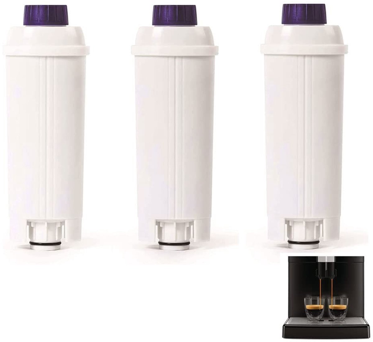 Dailygoody - Waterfilters - Vervangende filters - Verbeter koffiesmaak - 3 stuks - Hard water verzachten - Kunststof