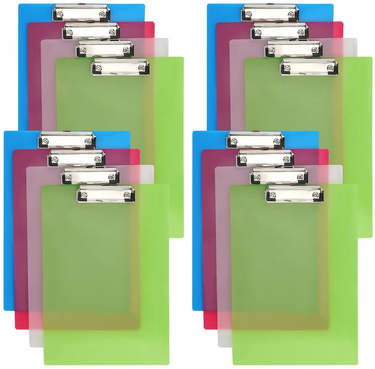 Dailygoody - OmGoods - Dailygoody - A4 klemborden - Multi Pack - Laag profiel clip - Gekleurde plastic - Harde klemborden - Voor memo's - 16 stuks
