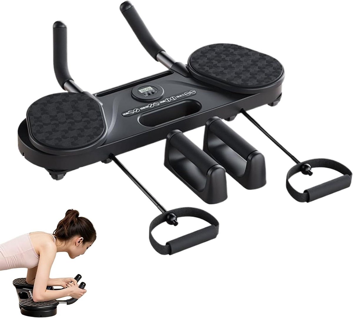 Pilates Reformer Plank - Trainingsplank Fitnessapparaat - Thuis Trainen - Afneembare Wielen - 60 x 20 x 9 cm