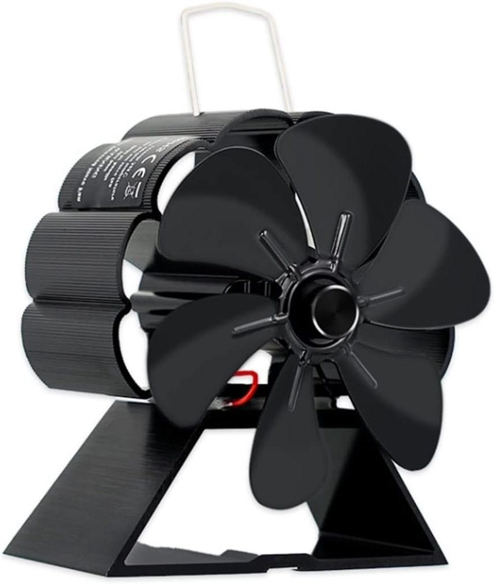 Haard Ventilator - Kachel Ventilator Eco-fan - Efficiënte warmteverdeling - 6 Bladen - Mini - Zwart