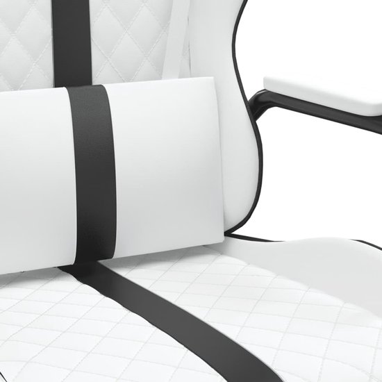 Gaming Stoel - Speelstoel Kantoorstoel - Comfortabel Gamen - Met Massagefunctie - Max 110 kg - Zwart Wit — afbeelding 2