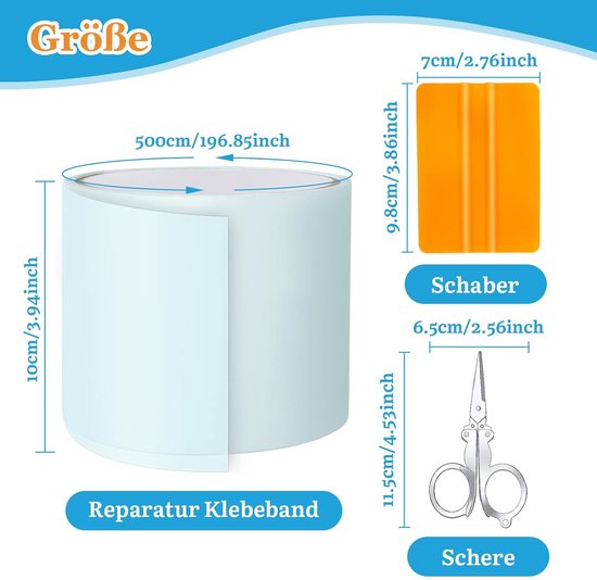 Zwembad reparatieset - Onderwater tape - Lekkages dichten - Zelfklevend PVC - 10x500 cm - Transparant — afbeelding 5