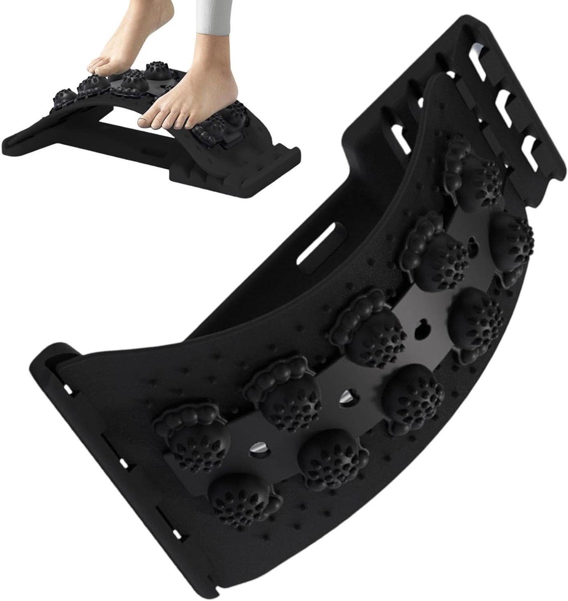 Rugboogstretcher - Rugstrekker Lendenmassageapparaat - Rugklachten Verlichten - 4-Standen Verstelbaar - 37.4 x 26.6 x 6.3 cm - Wit