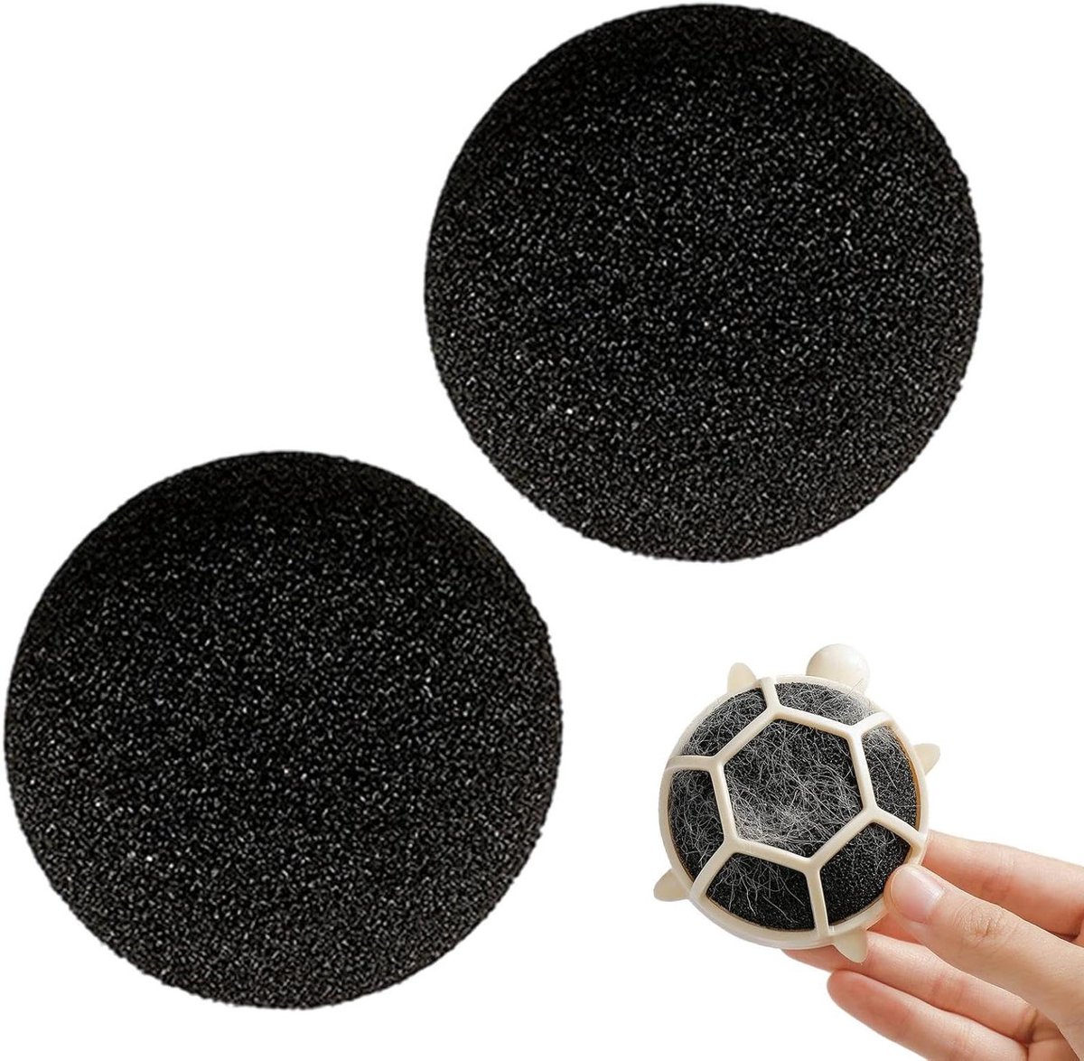Haarverwijderaar Wasmachine - Pluisvanger Droger - Kleding Schoonmaken - Herbruikbaar Schildpaddesign - ca. 8 cm - Zwart