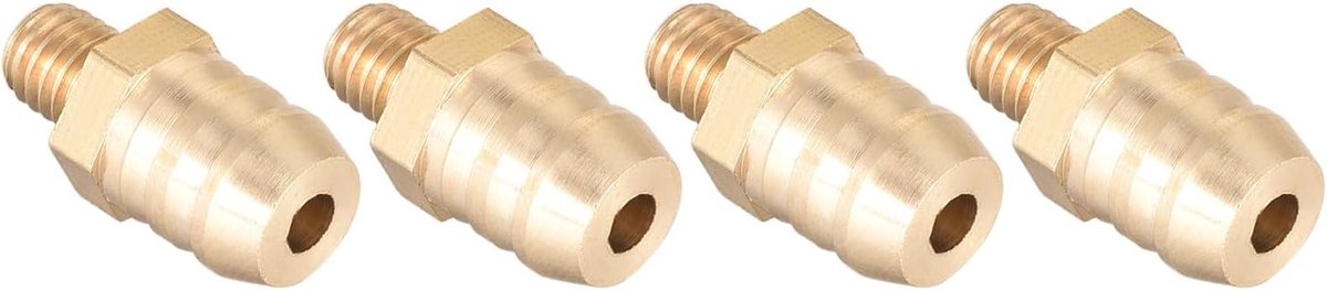 Messing Buisverbindingen M5-0.8 Mannelijk x 8mm Stekker - 4 Stuks Slangverbindingen voor Brandstof, Lucht, Water en Olie