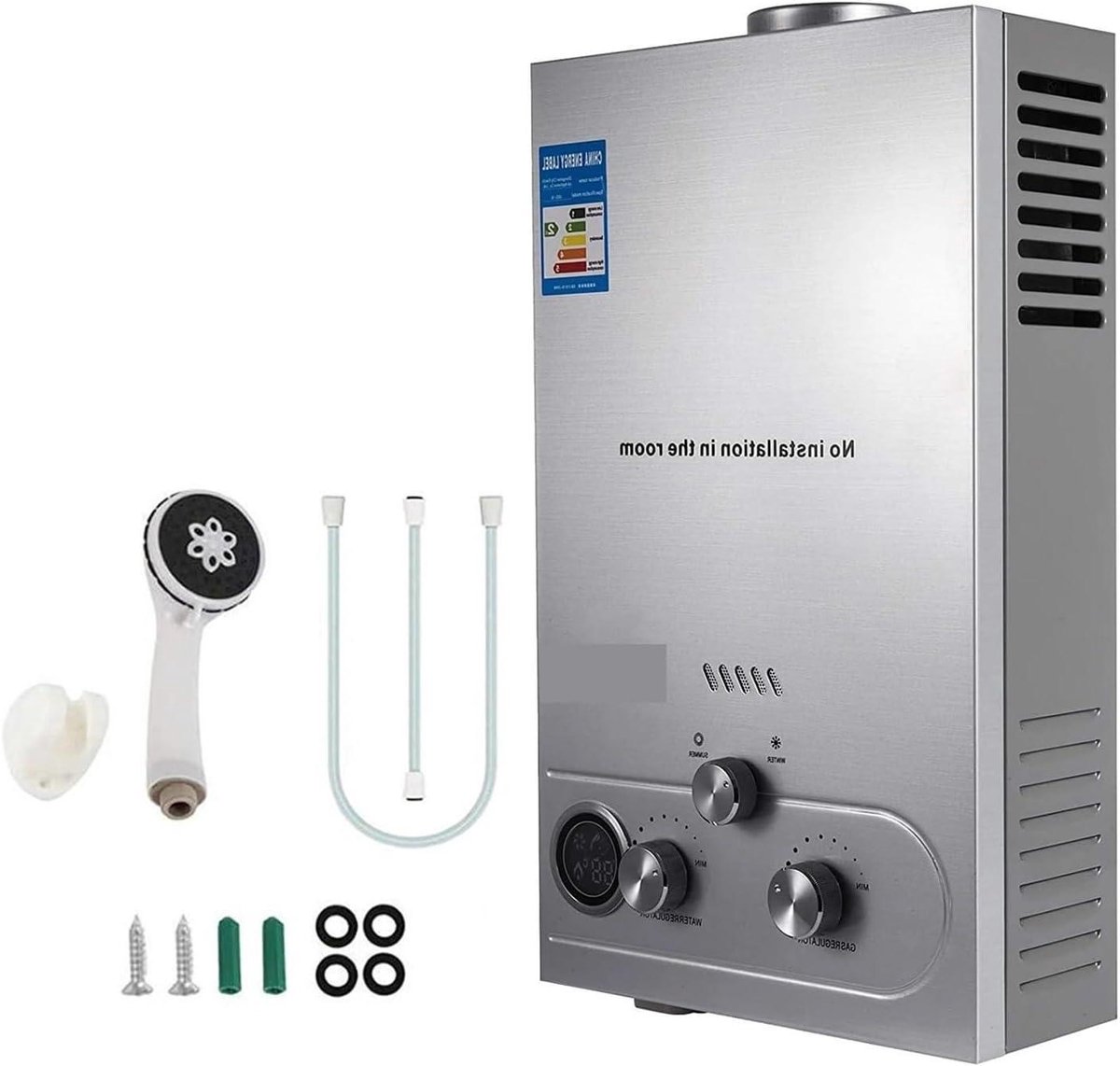 Directe Verwarming - Gas Boiler - Warm Water Maken - Ruimtebesparend Wandmodel - 10 Liter - Zilver