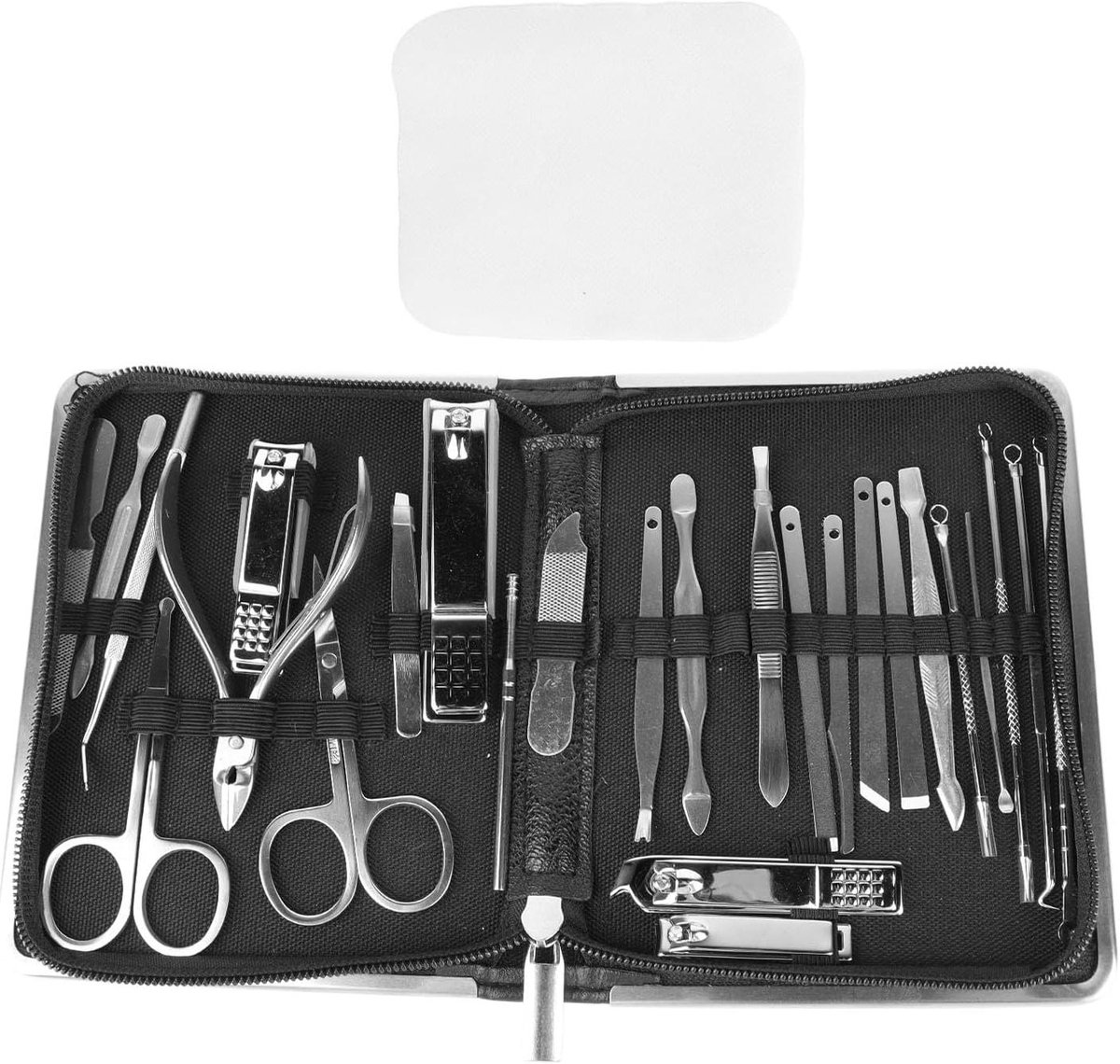 Manicure Set - Nagelverzorging Set - Persoonlijke Verzorging - 26 Delig Hygiënisch - 16 x 12 x 3 cm - Zwart