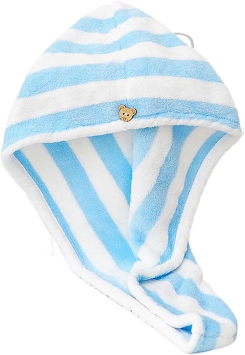 Haardroger Kap - Douchemuts Haar - Snel Haar Drogen - Super Absorberend - 65x25 cm - Blauw